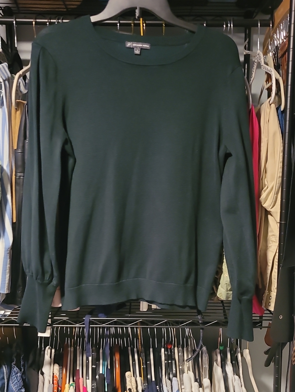 5 For $25 Adrianna Papell Dark Green Crewneck Sweater